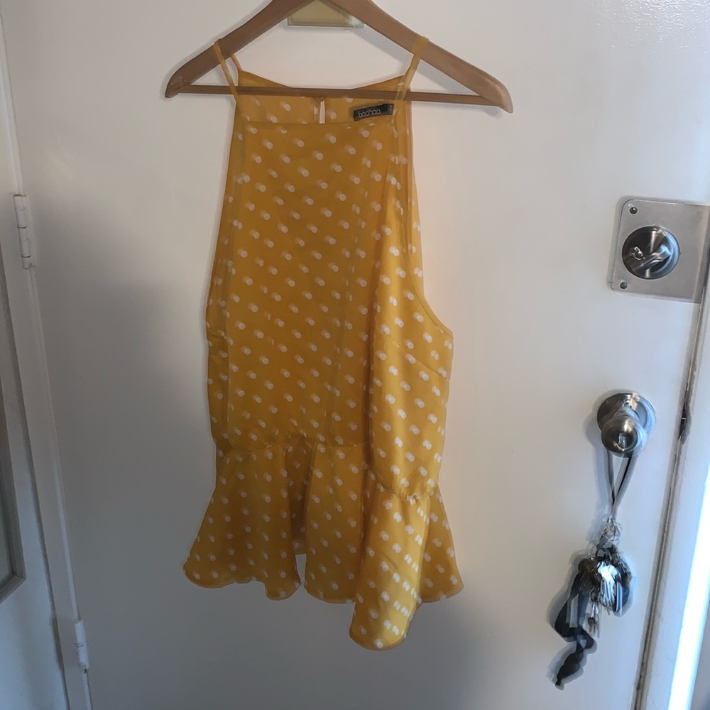 Boohoo PLUS POLKA DOT PEPLUM CAMISOLE